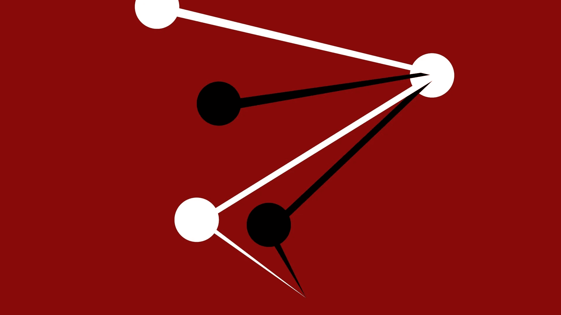 Abstract red network with black and white nodes connected by clean geometric lines.